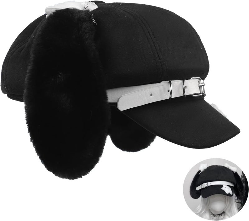 BXT Lovely Women Beret Hat Cap with Long Puppy Ears Artists Painter's Hat for Students Teenage Girls - Image 2